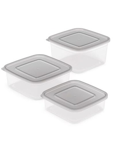 Набор контейнеров для СВЧ (0,4л;0,7л;1л) серый (1925)