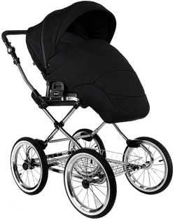 Детская коляска Roan Bass Next Classic d14 2.0 2 в 1 BSNC/95/2 Caviar/Black/руч.Cappuccino