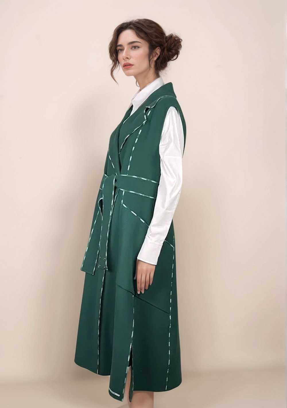 Пальто без рукавов из шерсти и кашемира Max Mara