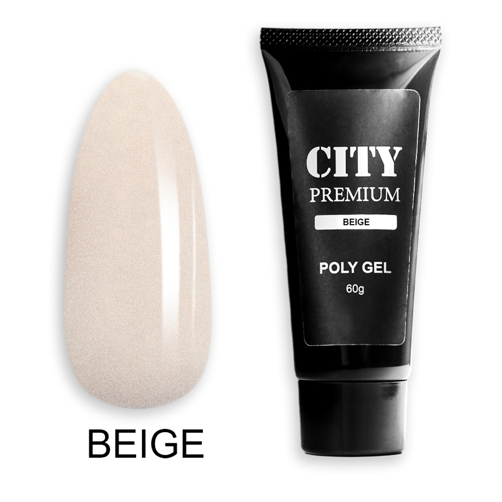 CITY NAIL Premium  Poly Gel GLITTER BEIGE 60гр