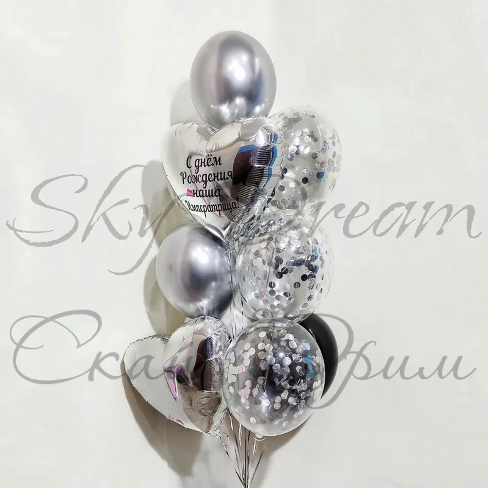 Фонтан из шаров Серебряный сюрприз
