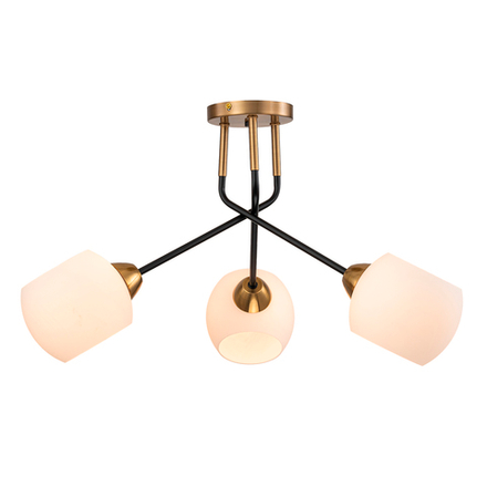 Светильник на штанге 3x40Вт E27,  металл/стекло, медь/черный