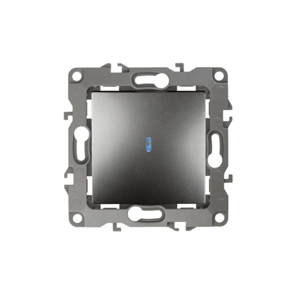 12-1102-12 ЭРА Выключатель с подсветкой, 10АХ-250В, IP20, Эра12, графит