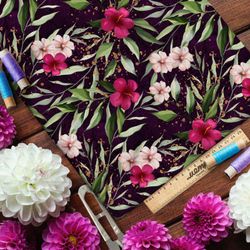 Ткань шелк Армани яркие цветы и золотые блёстки