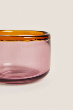 ZARA HOME СТЕКЛЯННАЯ ПИАЛА С КОНТРАСТНЫМИ ДЕТАЛЯМИ ПО КРАЯМ, ОРАНЖЕВЫЙ