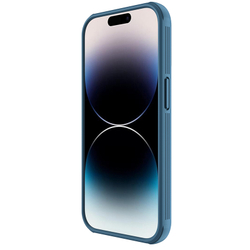 Чехол защитный синего цвета от Nillkin на iPhone 14 Pro Max, серия CamShield Pro Case, сдвижная шторка для камеры