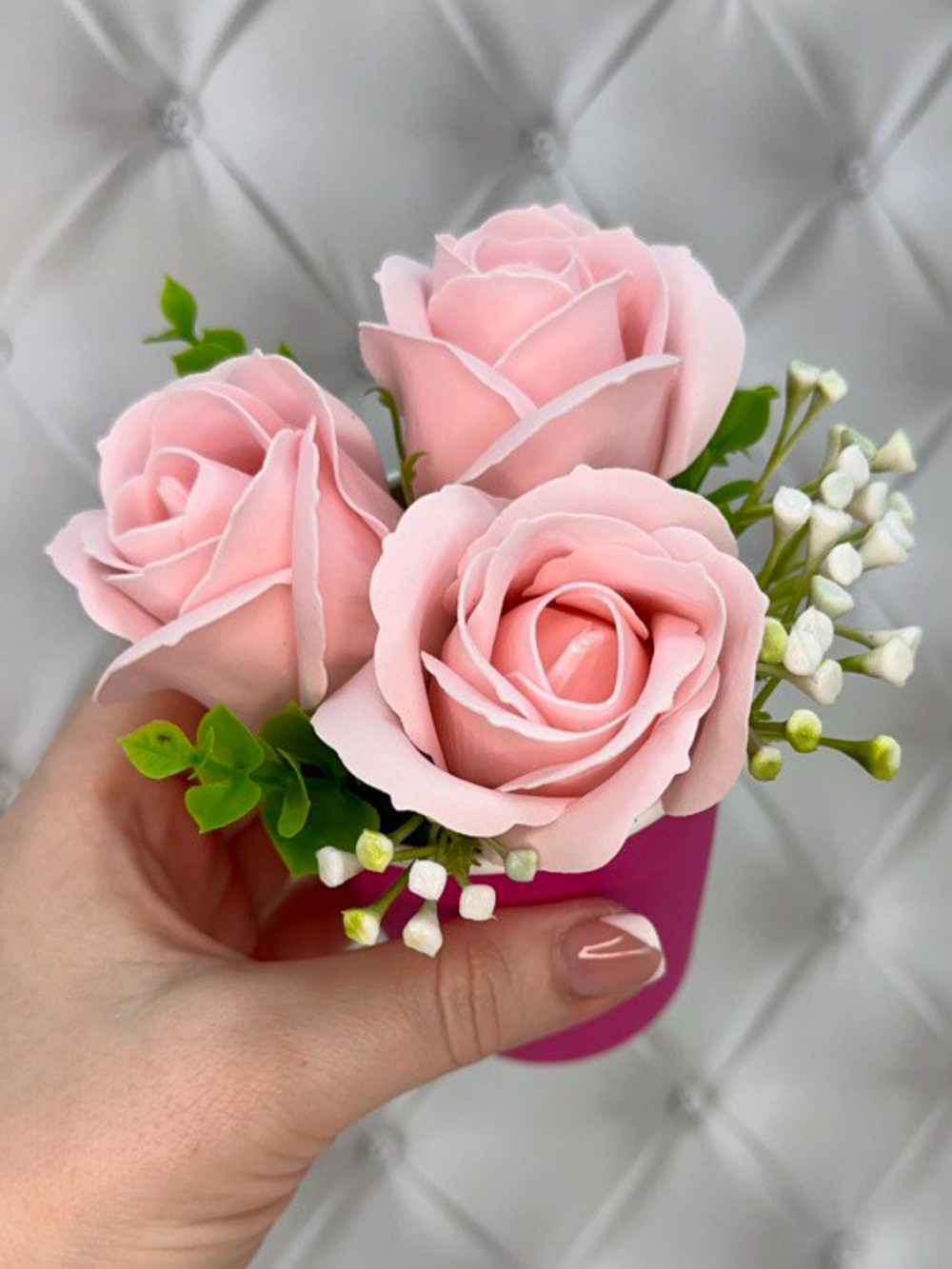 Букет из мыла "БОГИНЯ ОСТРОВА" 3 мыльные розы. Подарок на день рождения, день влюбленных, 8 марта