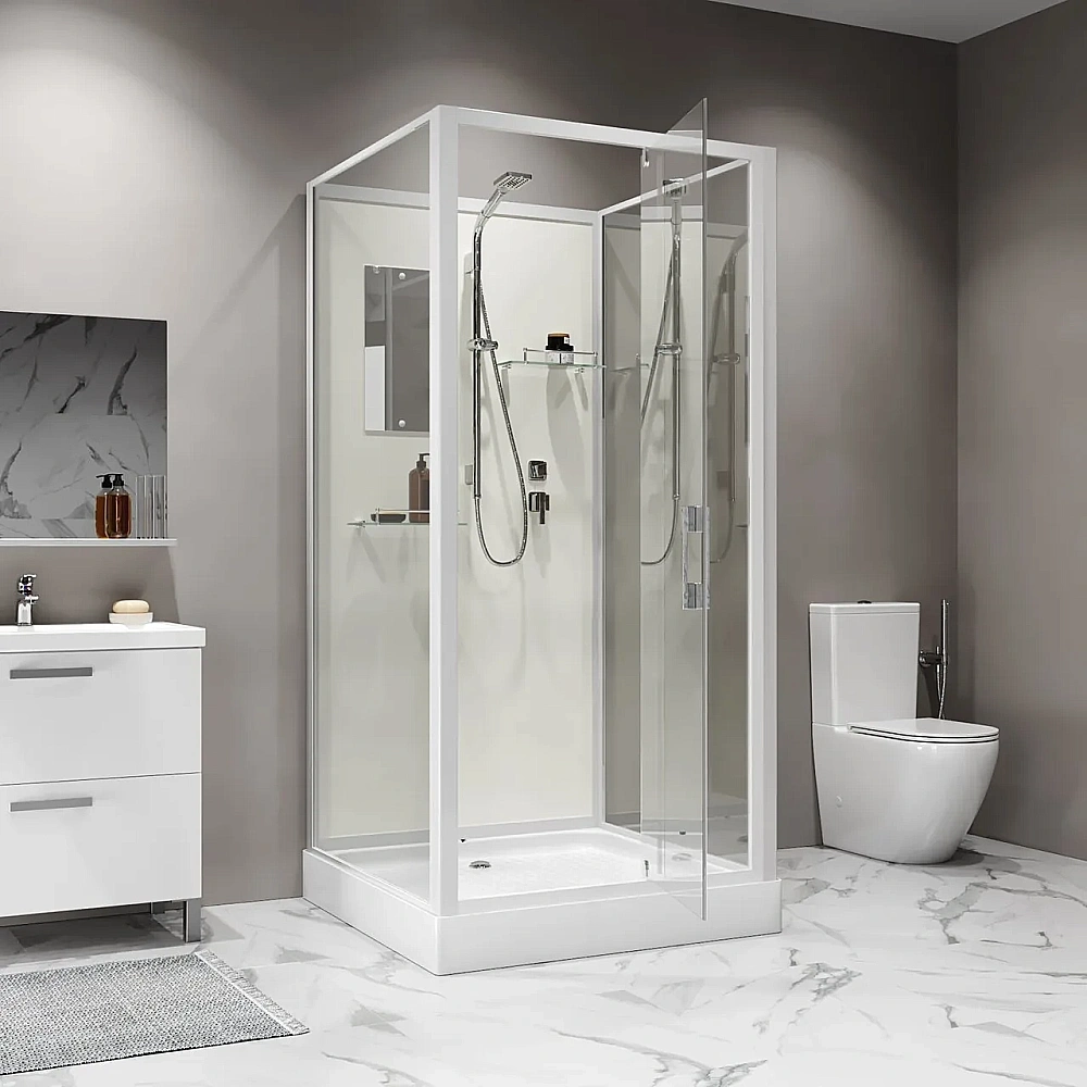 Душевая кабина Niagara Standart ST90/15Q/BK 90х90 стекло прозрачное/профиль белый