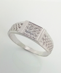 Печатка Эстерелла, серебро 925*, родированная, с фианитом/Ф