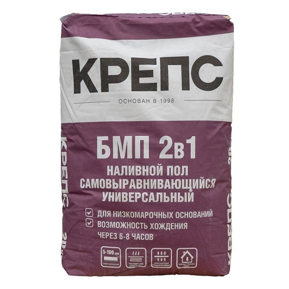 Наливной пол Крепс БМП 2в1 самовыравнивающийся 20 кг