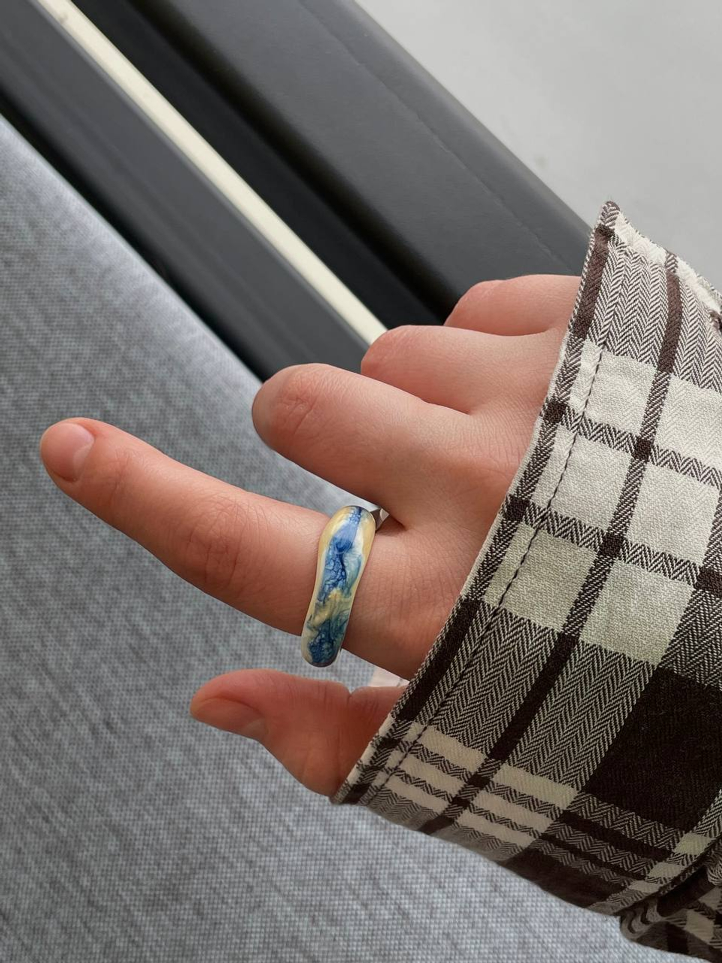 Кольцо Акварель, стекло