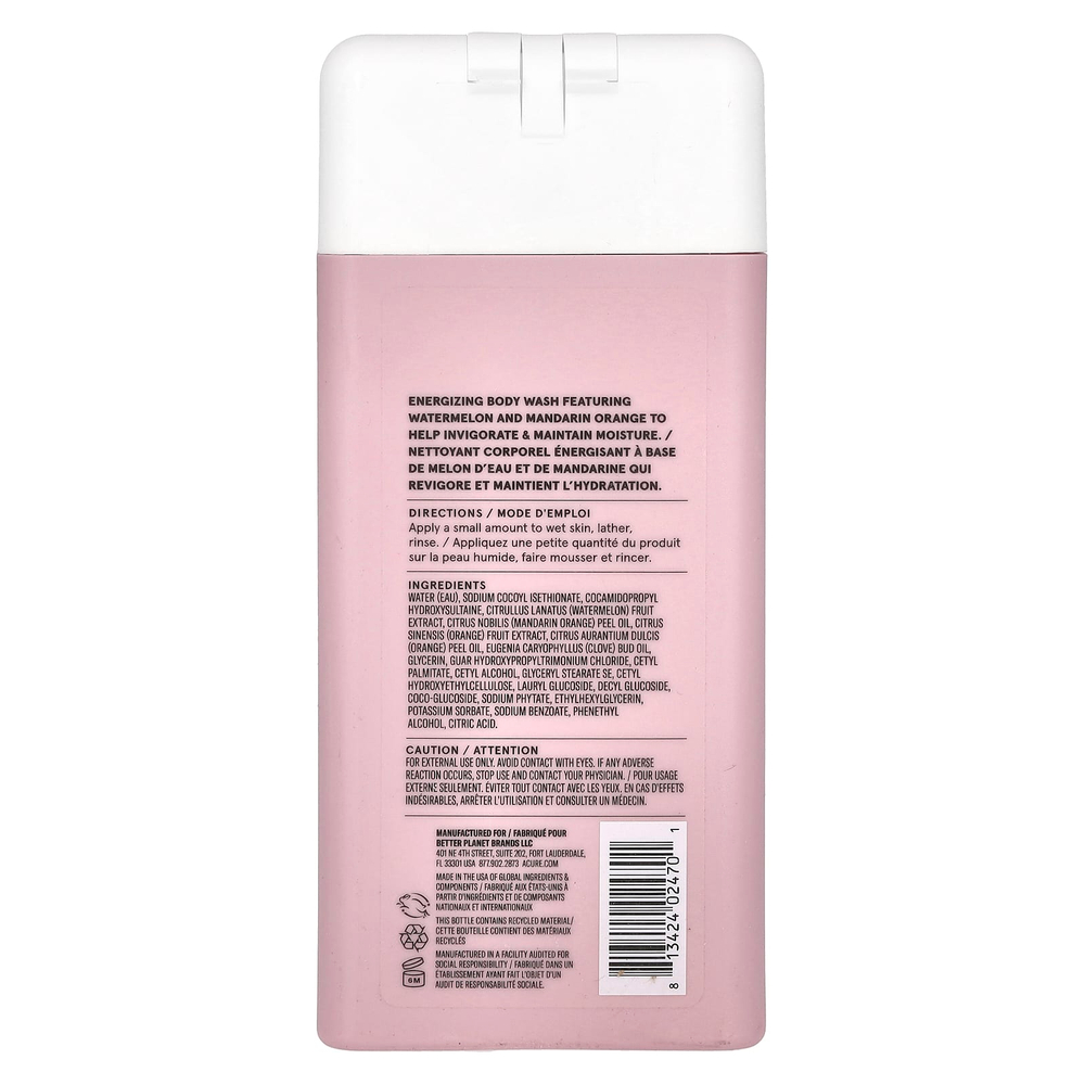 ACURE, гель для душа, баланс и восстанавливающая способность, арбуз и мандарин, 354 мл (12 жидк. унций)