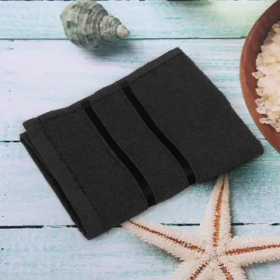 Полотенце махровое 30*30см «LUNA» цвет черный 10650 плотность 360гр/м2