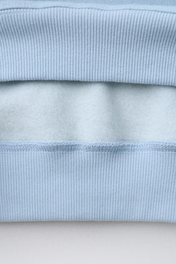 ZARA ТОЛСТОВКА С ВОРОТНИКОМ-ХОМУТОМ, ВОЛНИСТЫМ КРАЕМ И ВЫШИВКОЙ, НЕБЕСНО-ГОЛУБОЙ