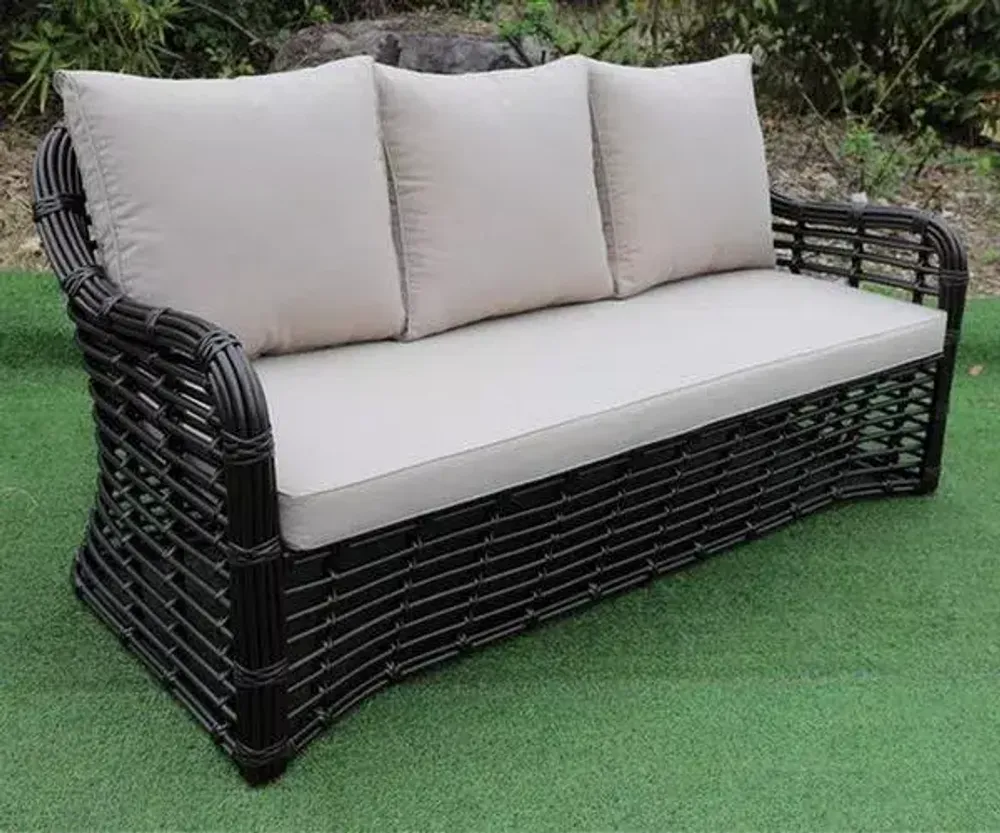 "Ницца" диван из искусственного ротанга трехместный, цвет бронзовый