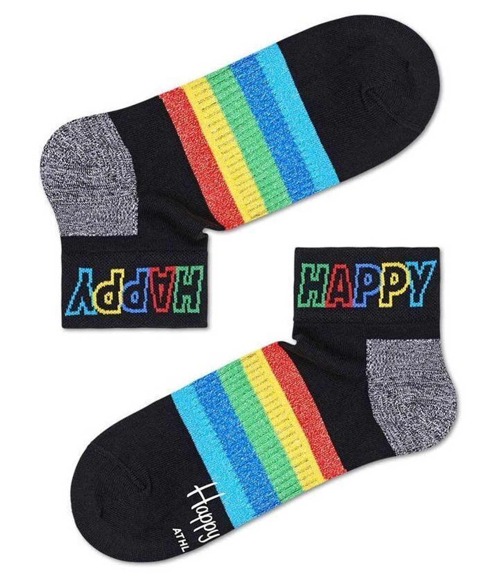 Носки унисекс Rainbow Stripe 1/4 Crew Sock с цветными полосками (Размер: 25) (Цвет: белый)