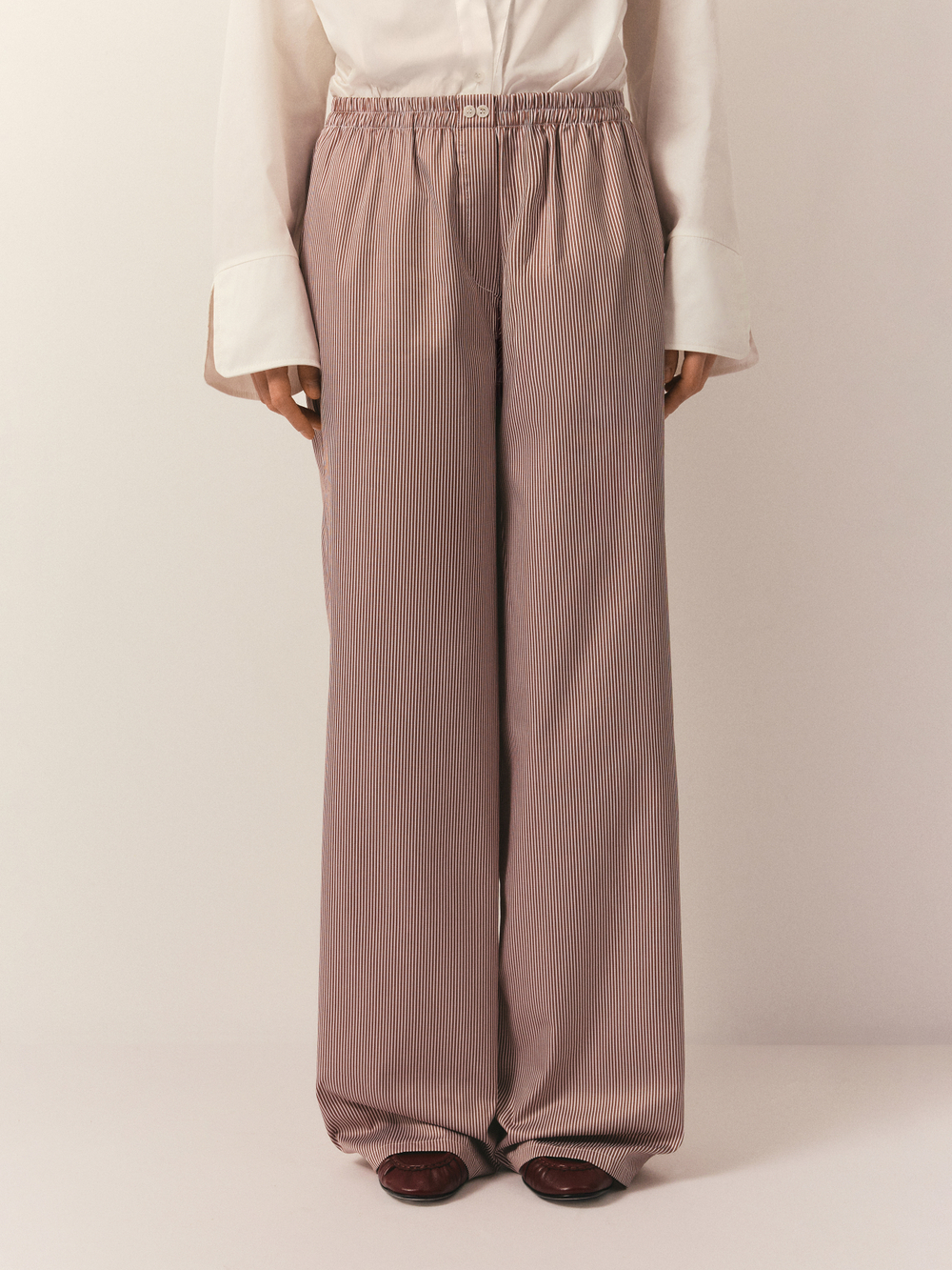 Брюки из хлопка в полоску