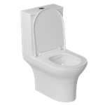 Унитаз-моноблок безободковый WAVE STAR, гор,ниж,2-кн.арм,сид.дюро,м/л,быстр,БЕЛЫЙ глянец NEW