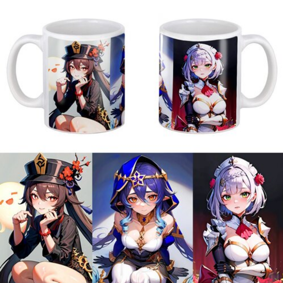 Кружка керамическая Геншин Импакт Genshin Impact девушки, 330 мл