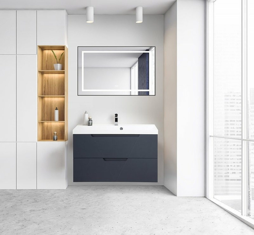 Тумба под раковину BelBagno Vittoria 90 VITTORIA-900-2C-SO-GO-P подвесная Grigio Opaco
