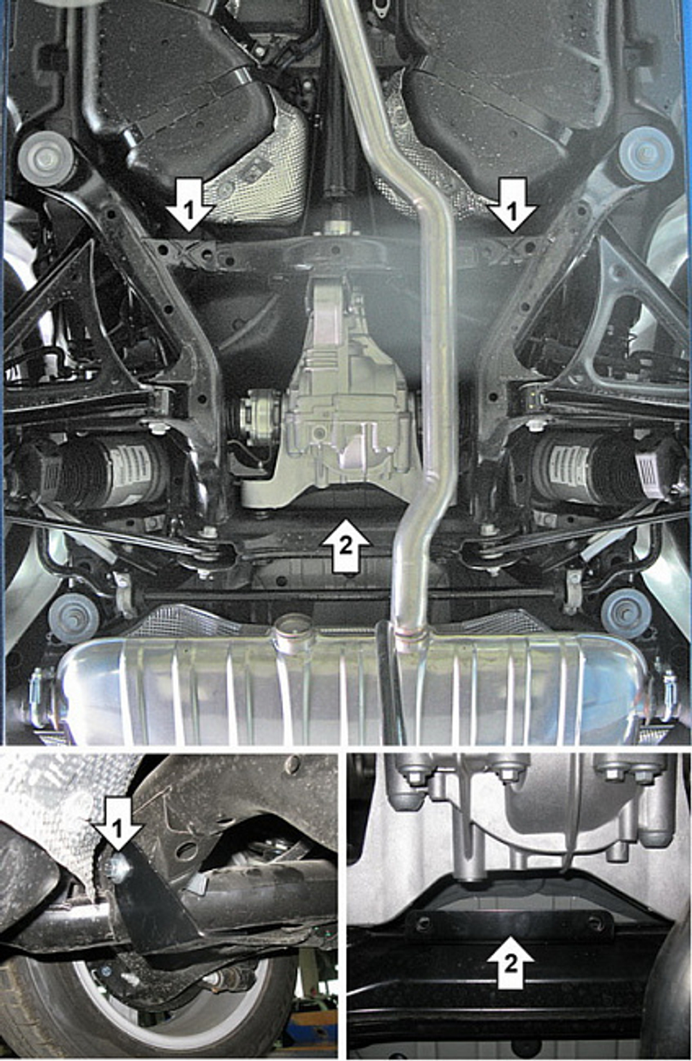 Защита Зад. дифференциала. 3 мм, Сталь. для Volkswagen Touareg 2002-2018, MOTODOR.12703