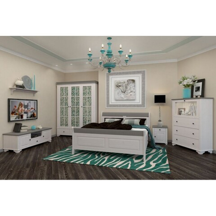 Тумба прикроватная «Бейли» белый воск/антрацит