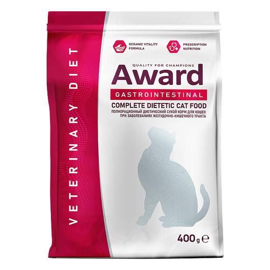 Сухой диетический корм для взрослых кошек AWARD VETERINARY DIET GASTROINTESTINAL при заболеваниях желудочно-кишечного тракта 0,4кг