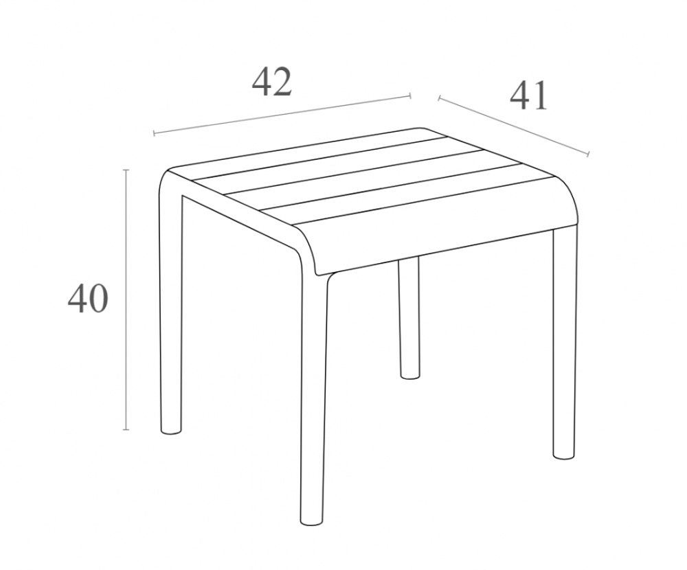 Столик пластиковый журнальный Siesta Contract Paris Side Table, марсала