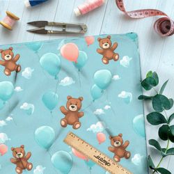 Ткань премиум дюспо летящие медведи