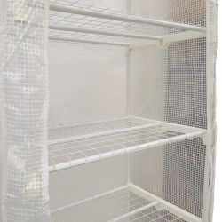 UGH-R30 H190 WHITE-WHITE Парник-стеллаж для рассады. 5 полок. 70x50x190см. Металлическая труба в ПВХ. цвет белый. Тент из армированного полиэтилена 135г-м2. цвет сетки белый. TM ФитоЛето