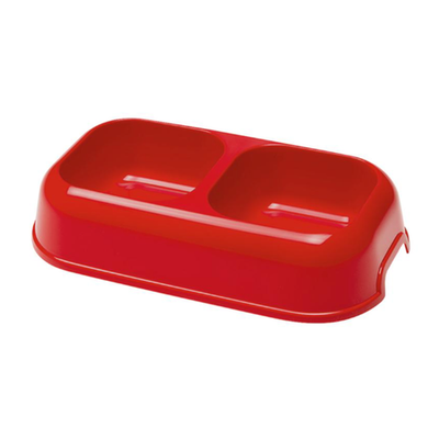 Миска двойная 2*0,2л rich breed красный