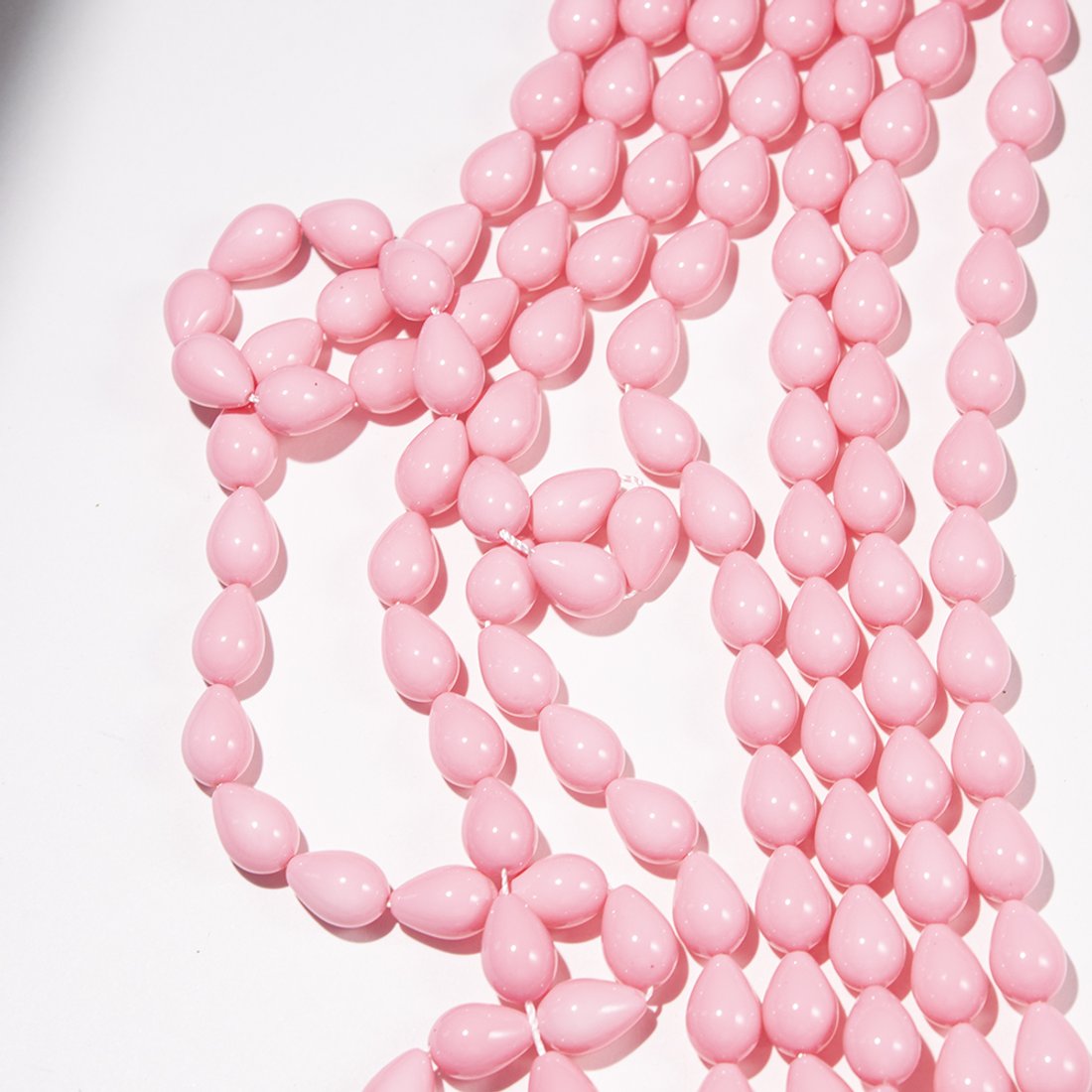 Хрустальный жемчуг, оттенок "Лаковый розовый", капля 9*13мм