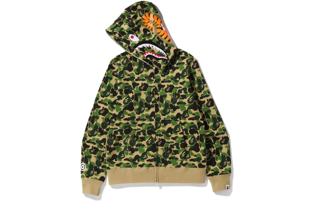 A Bathing Ape Abc Camo Shark Full Zip Худи зеленый