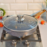 Сковорода 26см Premium blue со съемной ручкой и стеклянной крышкой