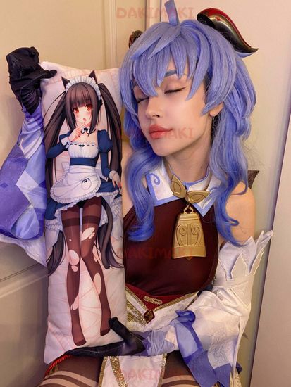 Мини дакимакура Ванилла и Чокола из Кошачий рай Некопара арт. M0718, 60х20 см