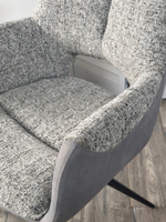 Стул М-City DISAUR Давен (Daven) поворотный на 360 градусов, Серый Riely-450, G1038-04, ткань, темно-серый каркас