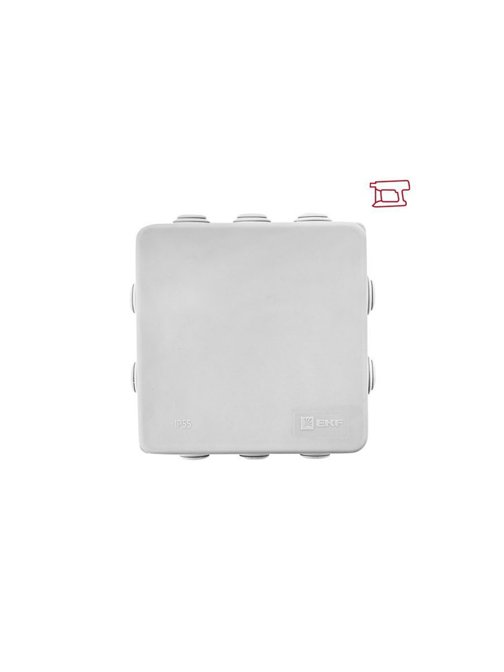 Коробка распределительная КМР-030-014 100х100х50 IP55 с крышкой для прямого монтажа 10 мембранных вводов сер. EKF plc-kmr-030-014