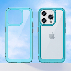 Усиленный чехол с мягкими рамками бирюзового цвета для iPhone 15 Pro, увеличенные защитные свойства
