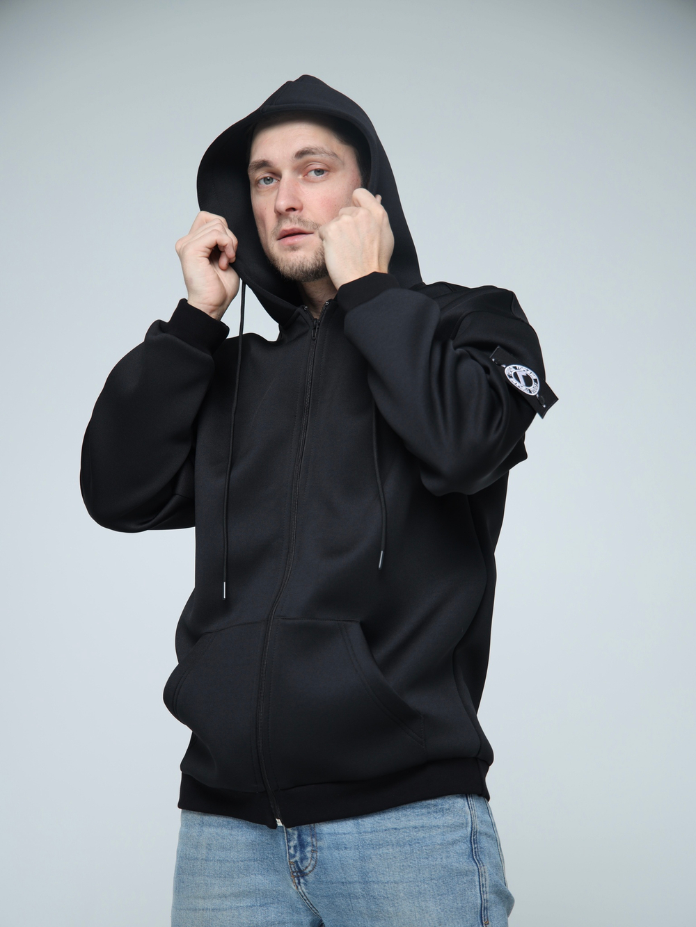 худи на молнии зипка город горький черный черная