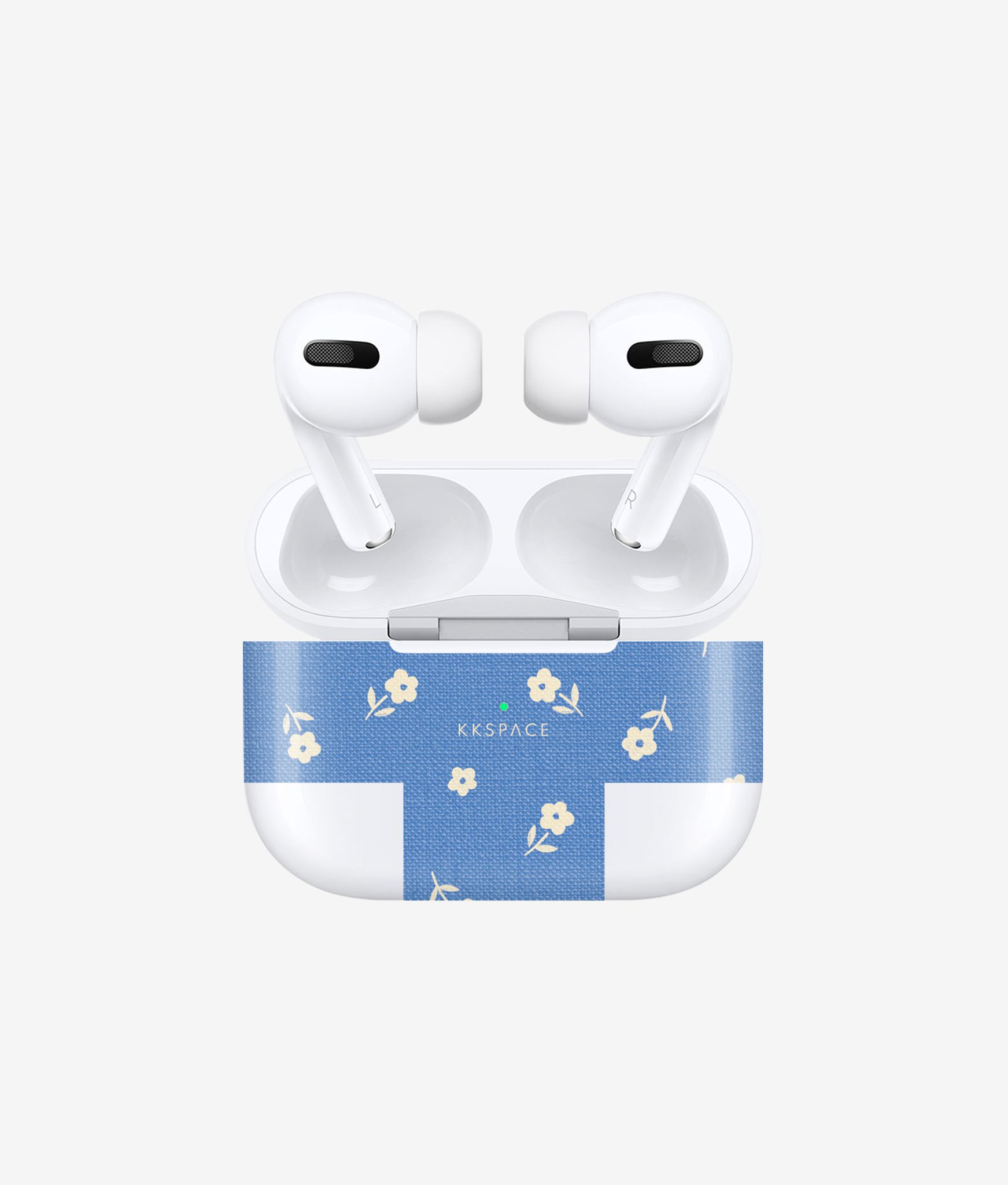 Виниловая наклейка EARLY FLOWERS (голубой) для AirPods