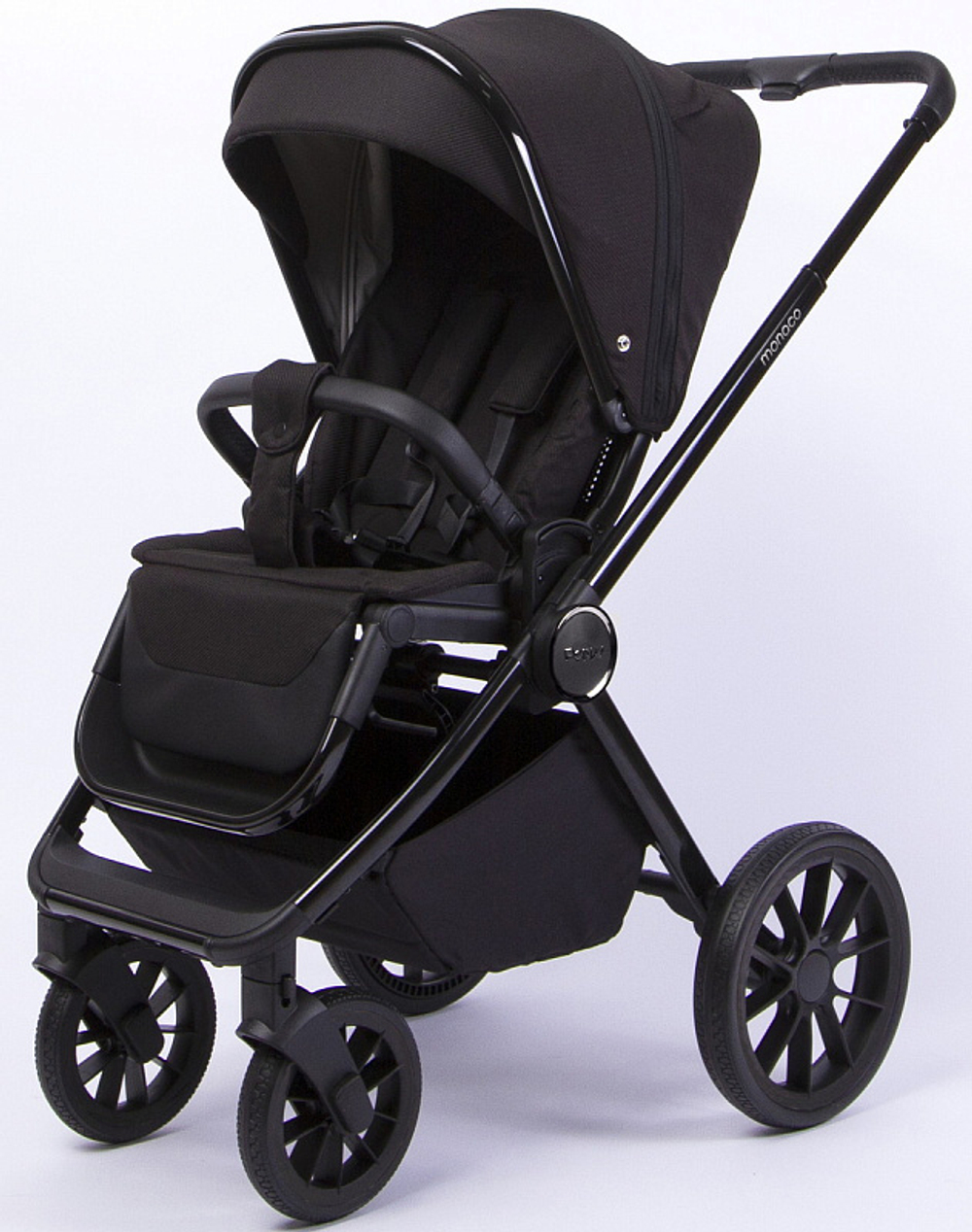 Детская коляска Peppy Monaco 3 в 1 Brilliant black (черный), рама черный глянец