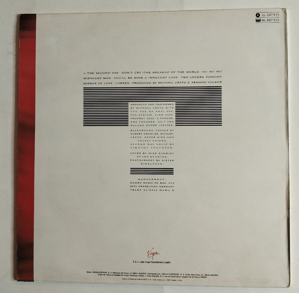 Винтажная виниловая пластинка LP Sandra Mirrors (Spain 1986)