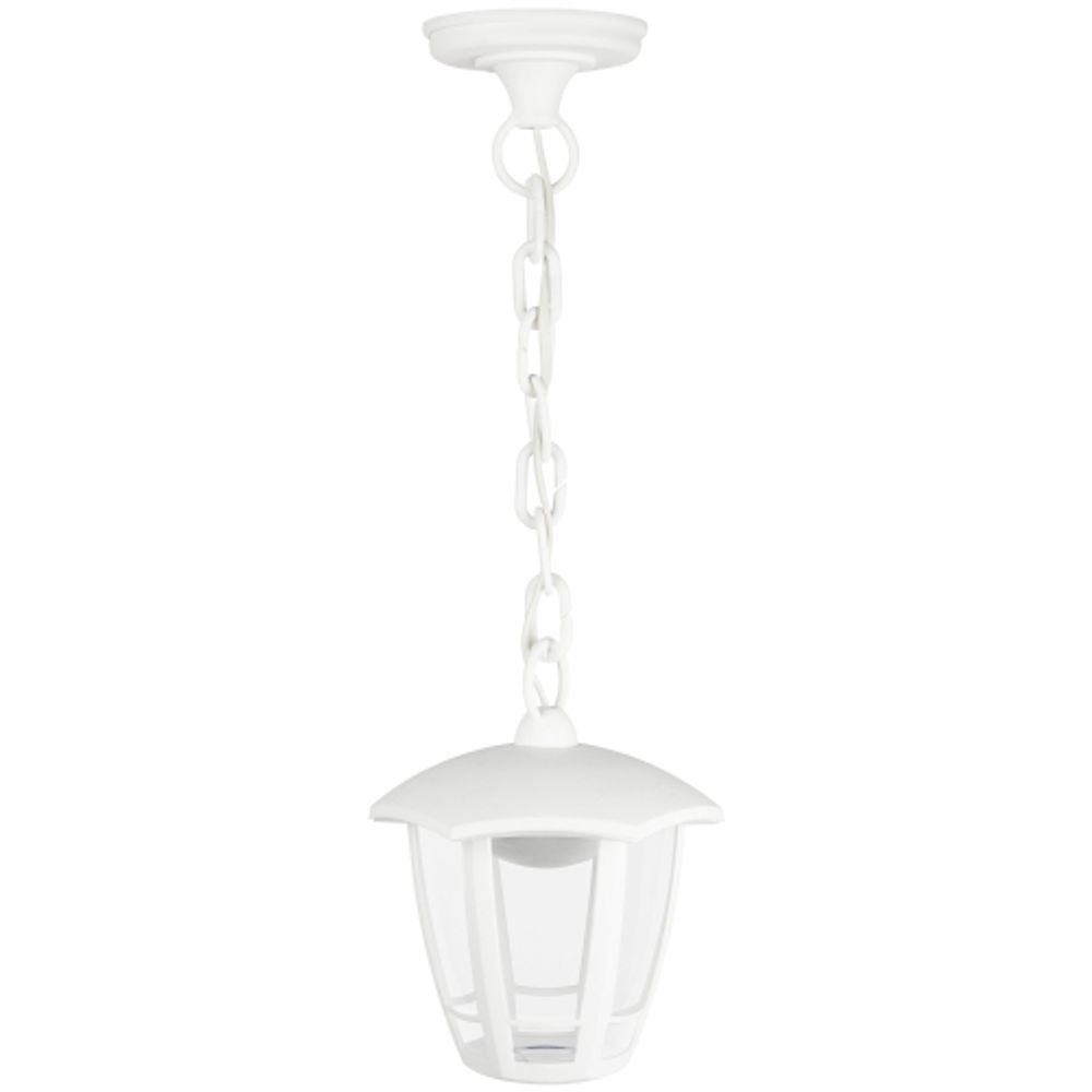 Садово-парковый светильник ЭРА ДСУ 07-8-002 Марсель 1 белый 6 гранный подвесной IP44 светодиодный 8Вт 3000K