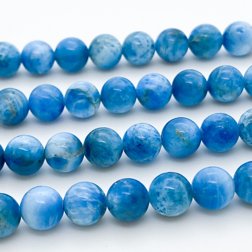 Апатит, диаметр 8,5-8,7 мм, цена за 11 шт (1/4 нити)