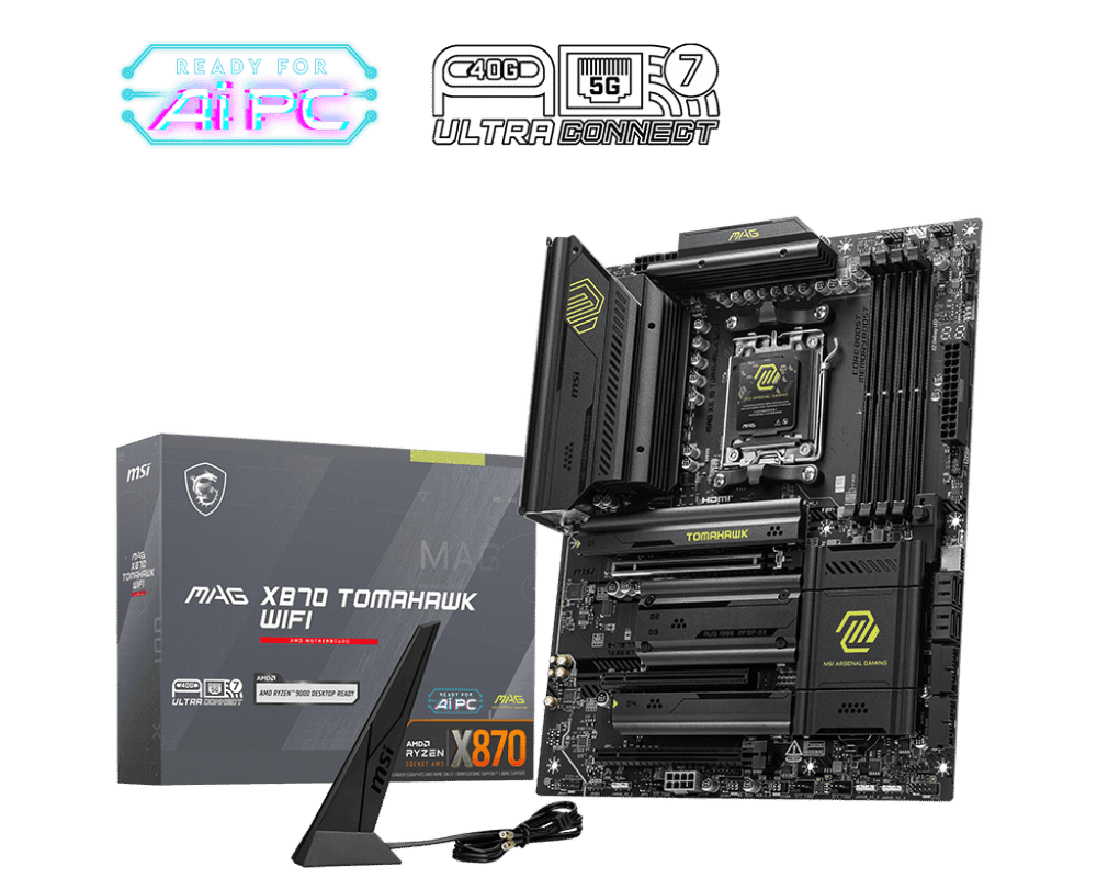 Материнская плата MSI MAG X870 TOMAHAWK WIFI AM5 X870 4xDDR5 4xSATA3 RAID 4xM.2 HDMI DP ATX