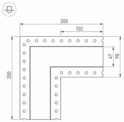 Соединитель угловой L-образный накладной Arlight S-LUX 030106