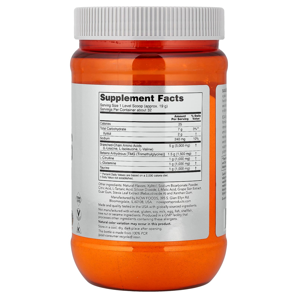 NOW Foods, Sports, BCAA Big 6, со вкусом винограда, 600 г (21,16 унции)