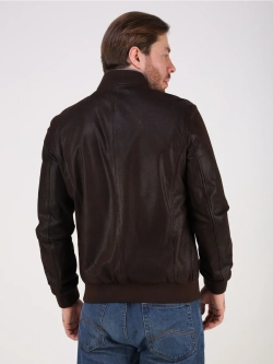 Кожаная куртка демисезонная замшевая бомбер под джинсы