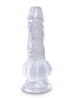 Прозрачный фаллоимитатор King Cock Clear 5" Cock with Balls - 15,2 см.