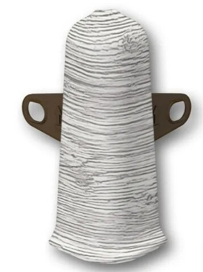 Угол наружный с крепежом для плинтуса 55мм "Деконика", 432 Дуб платиновый